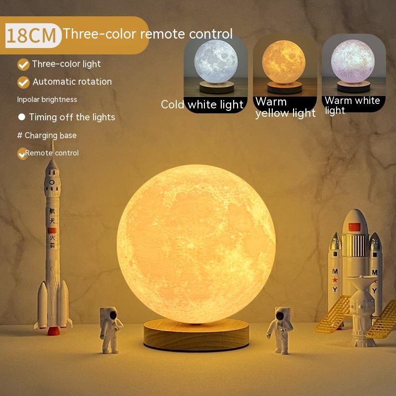 Creative 3D Magnetic Floating Levitating Moon Lamp Touch Control 3 Color Moon Light Lunar Night Light For Home Office Room Decor - Bellarte Enchanté Creative 3D Magnetic Floating Levitating Moon Lamp Touch Control 3 Color Moon Light Lunar Night Light For Home Office Room Decor